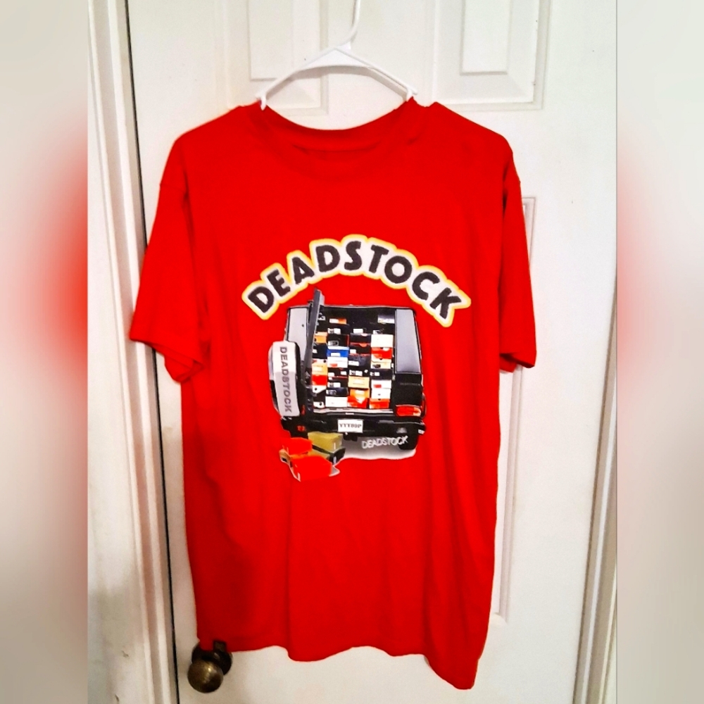 Red Graphic T-Shirt with Deadstock Design